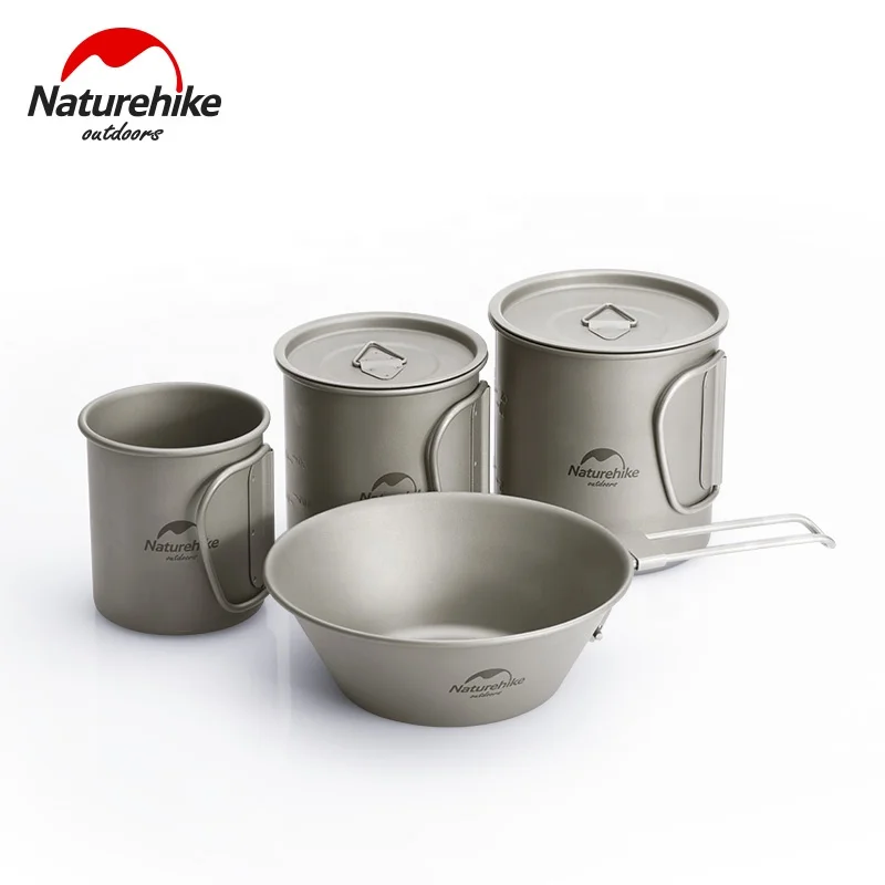 Naturehike outdoor camping Ultralight pure titanium cookware 300ml Titanium Cup