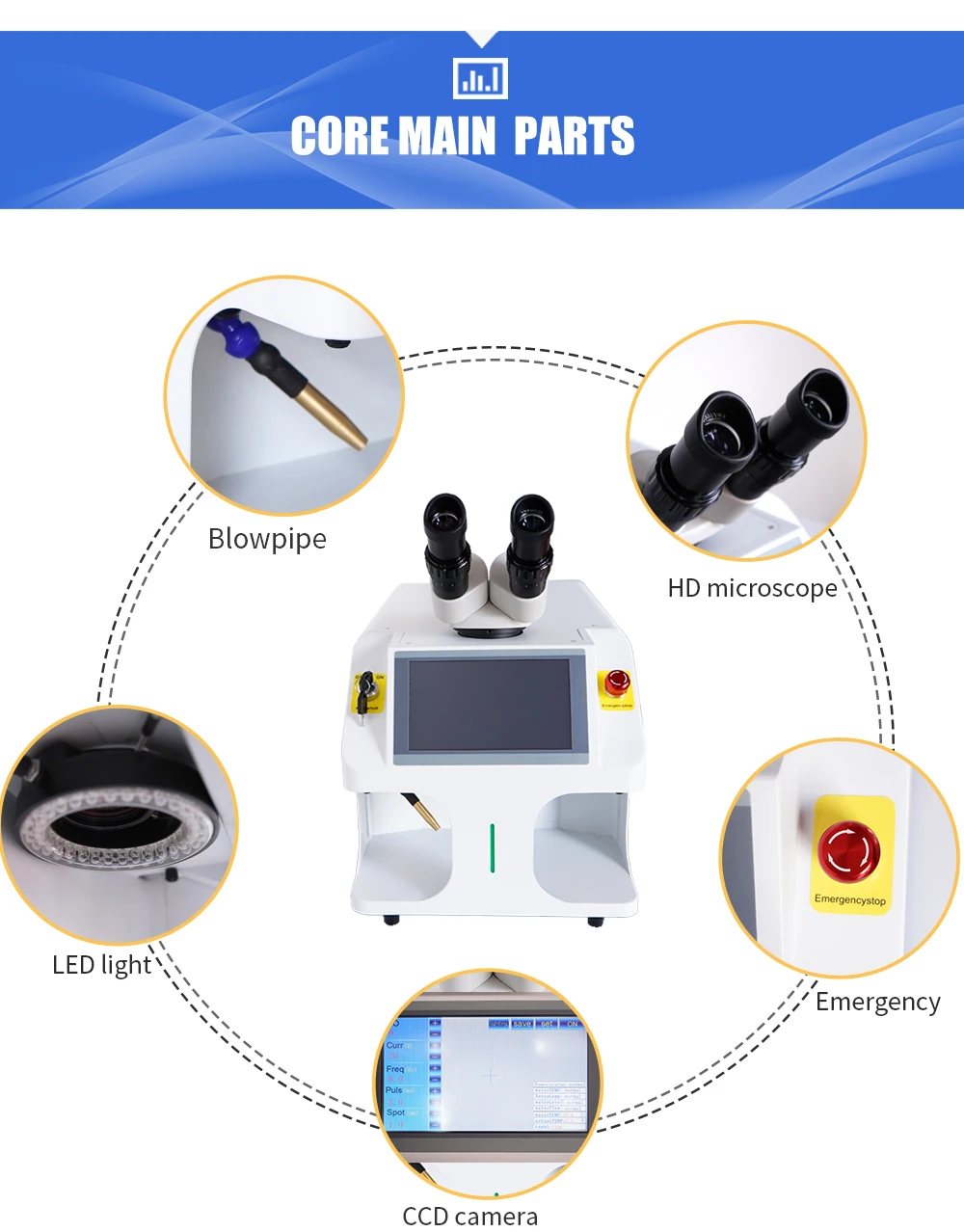 NEW Mini100W Laser Welder Jewelry CCD Control System Welding Cutting Metal Accessories Features Max Brand Laser Source Core