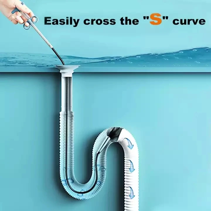 160cm Snake Drain Hair Clog Remover Cleaning Drain Sewer Pipe Dredging