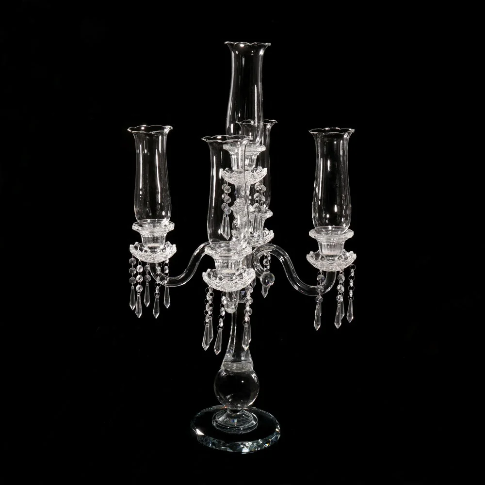 MH-Z168 5 ламп, украшение свадебного стола, хрустальный канделябр со стеклянной трубкой