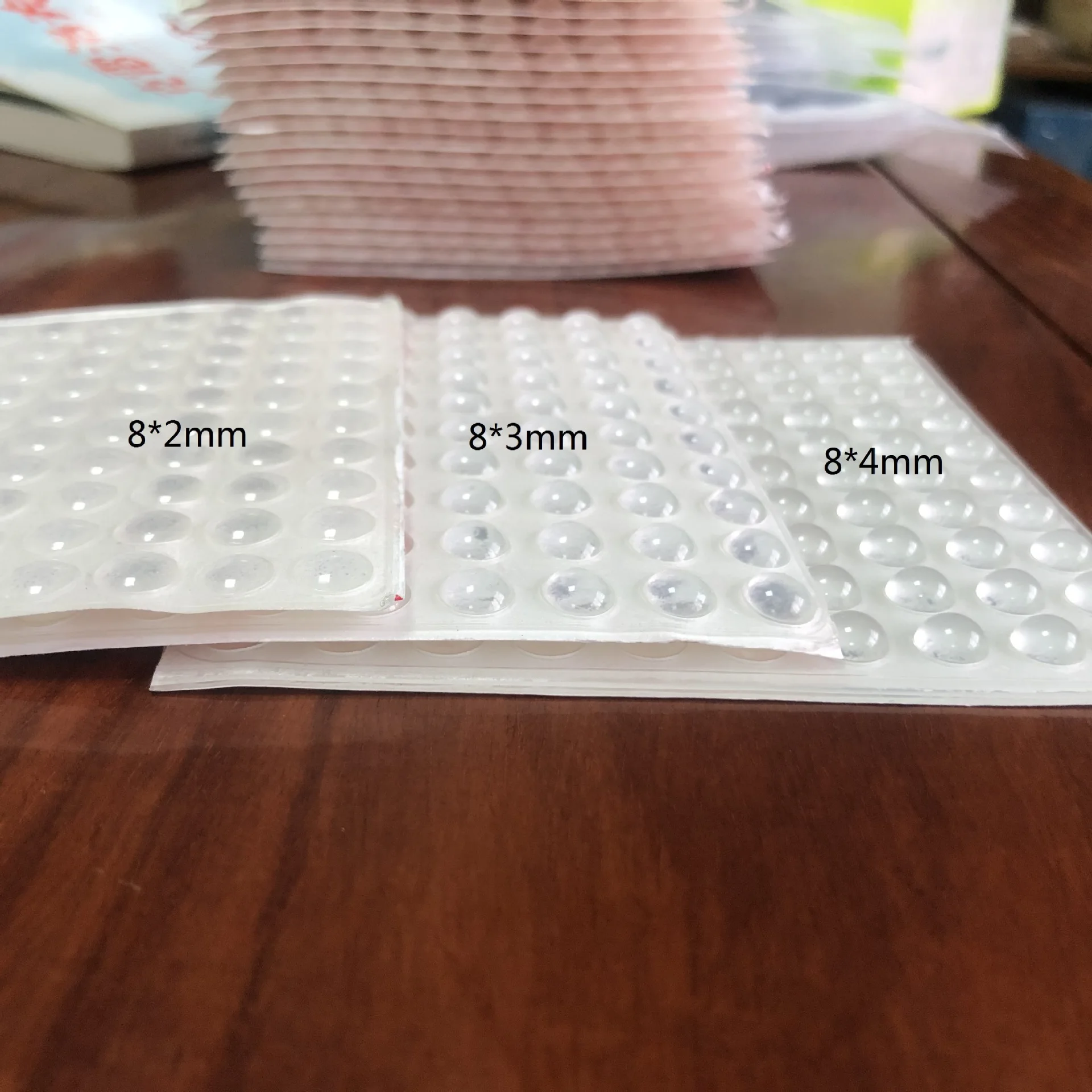 Small White Self-Adhesive Silicone Bumper Feet 3M Clear Keyboard Rubber Furniture for Glass Table Tops Square Sticky Pad