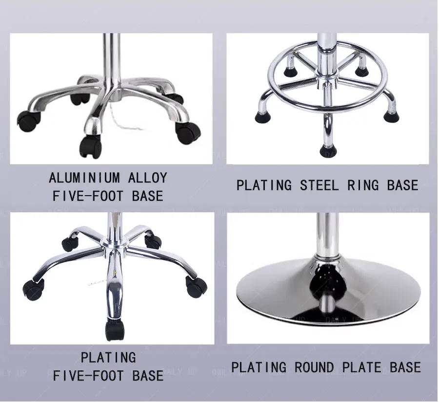 Adjustable PU Seat Workshop Stool With Wheels And Frosted Seat Breathable Swivel Hospital Stool For Laboratory Factory Office