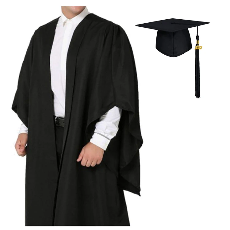 Deluxe UK bachelor graduation gown with elegant back fluting
