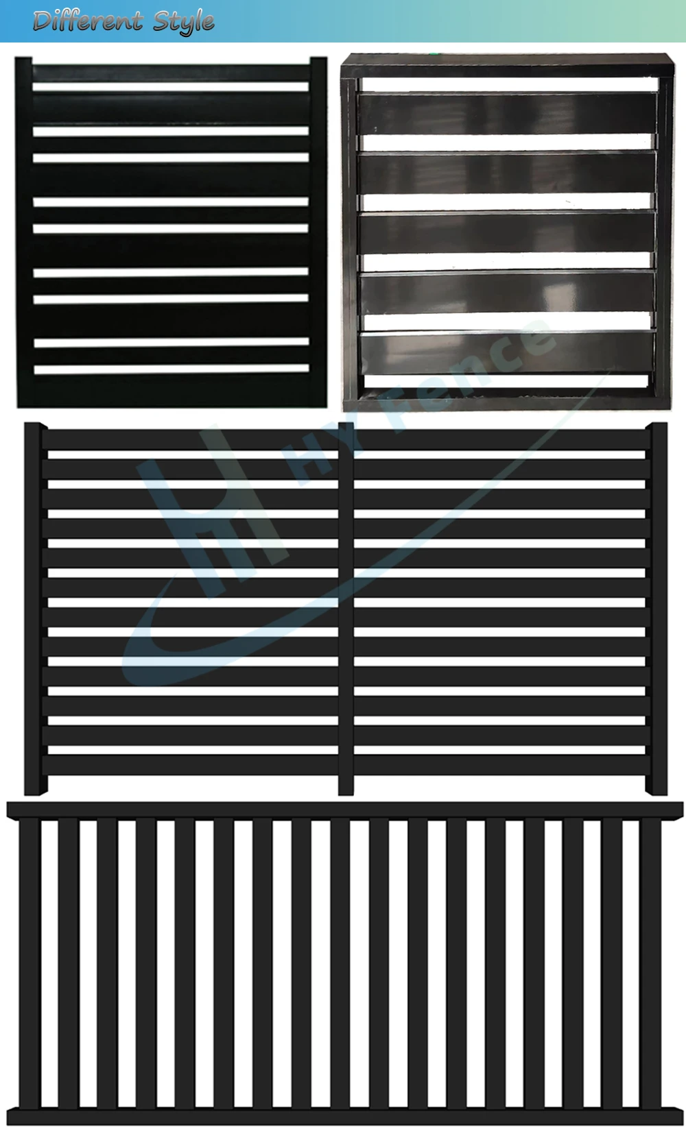 Customized Black Aluminum Art Metal Fence Panel Privacy Fence Aluminum