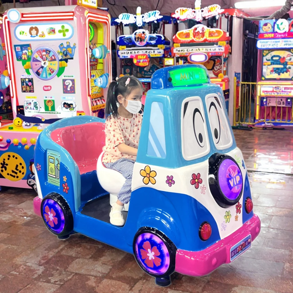 family 2 seats parent-child Fiberglass video game swing Car