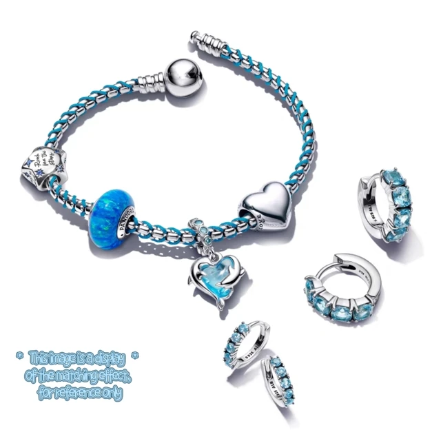 PandoraBBF 925 Silver Growth Chain DIY Bracelet Set Blue Fresh Ocean Style Exquisite