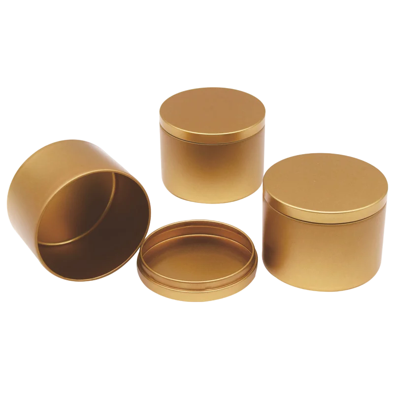 Black White Gold Metal Tin Candle Jar Luxury 8oz Black Seamless Candle Tin Can With Lid Buy