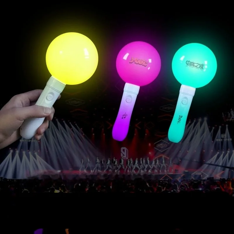 Round Ball K-Pop Fans Cheering Stick DMX Remote Controlled Led Flashing Stick Decor Lighting Events Glow Stick
