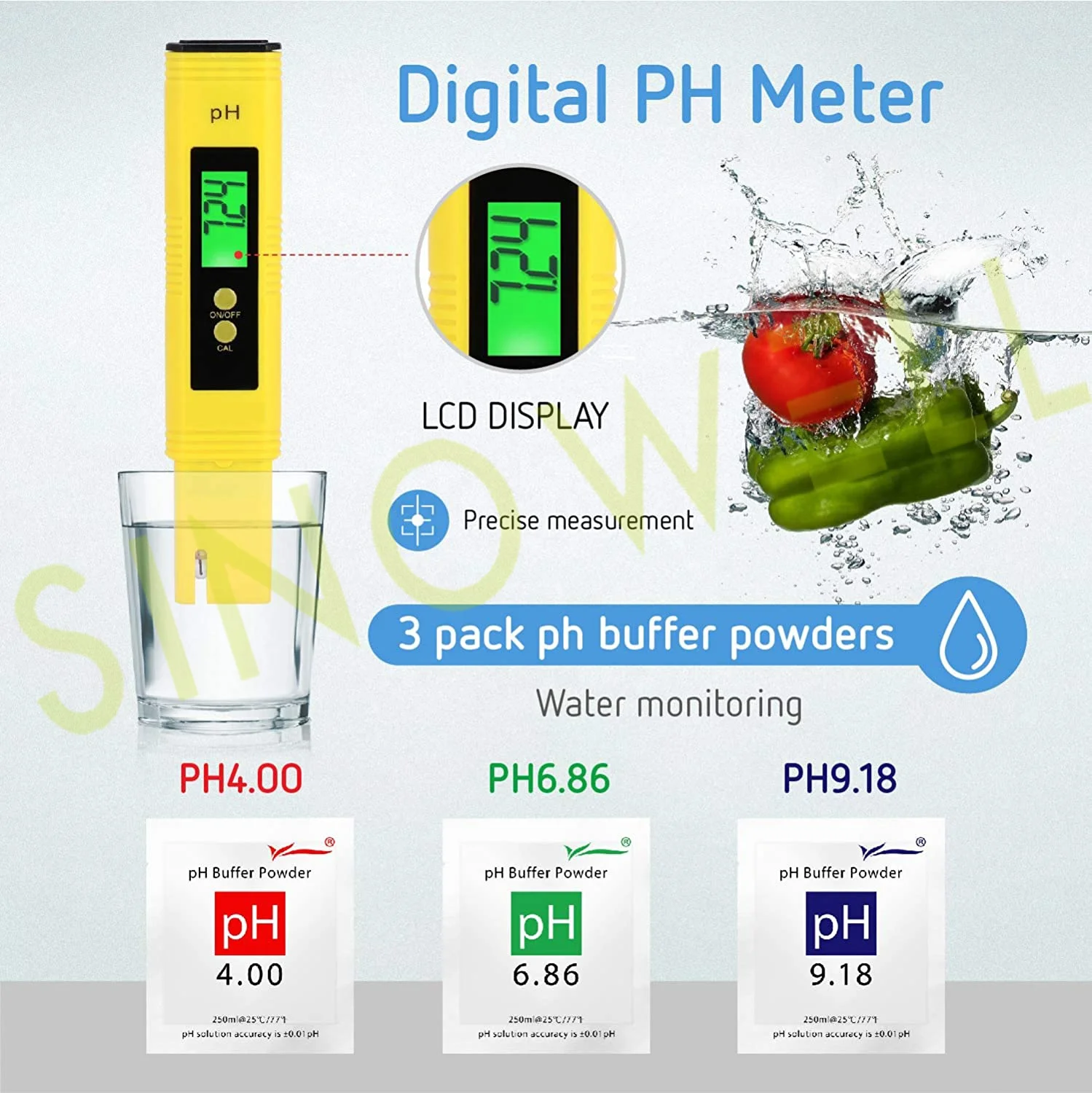 SINOWELL High Accurate Portable Handheld PH Meter and TDS Meter
