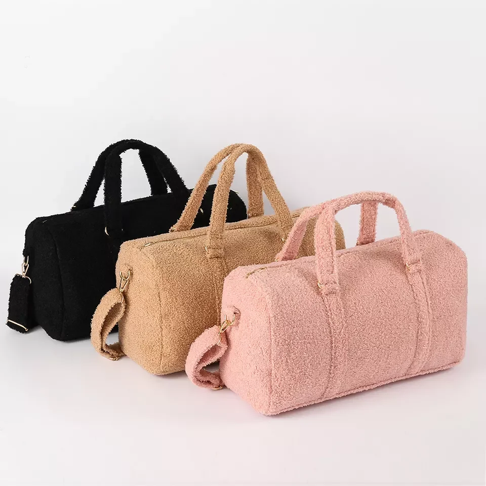 Keymay Teddy Duffel Bag - Cute & Functional Winter Plush