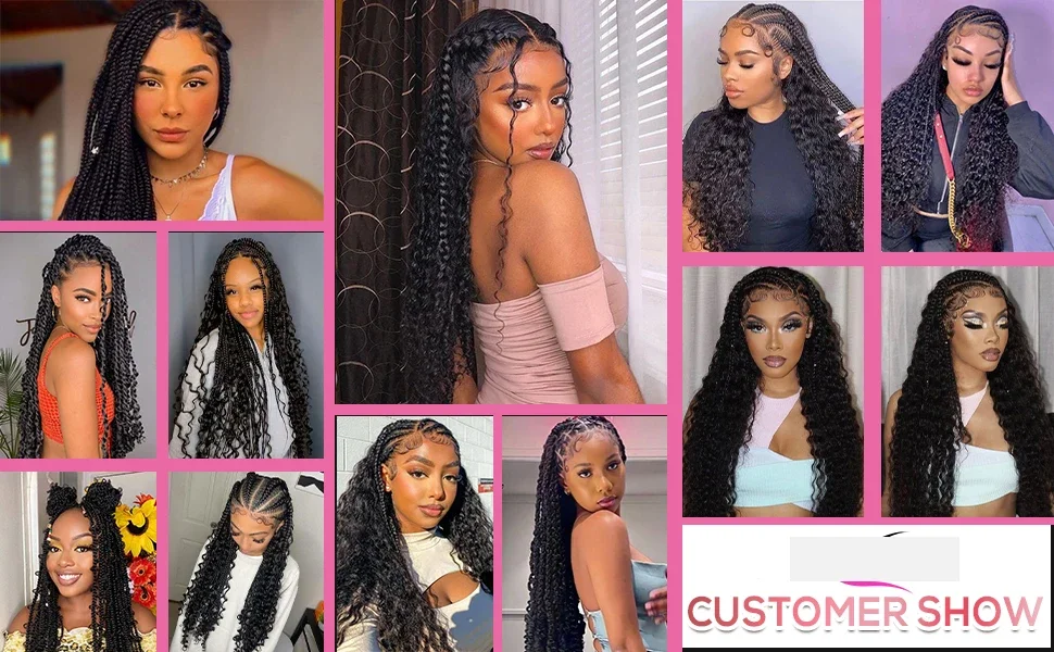 Echthaar Deep Wave Flechtbündel Natürliche Farbe Haarsträhnen_voghion.com