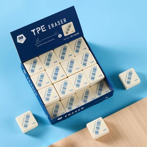 Classic Square Erasers: Timeless Look, English & Barcode Prints for Style, Fits Pencil Writing, Practical with Character