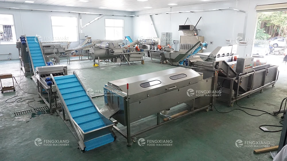 Automatic Cassava Starch Production Line Cassava Potato Ginger Washing Peeling Cutting Dicing Drying Machine