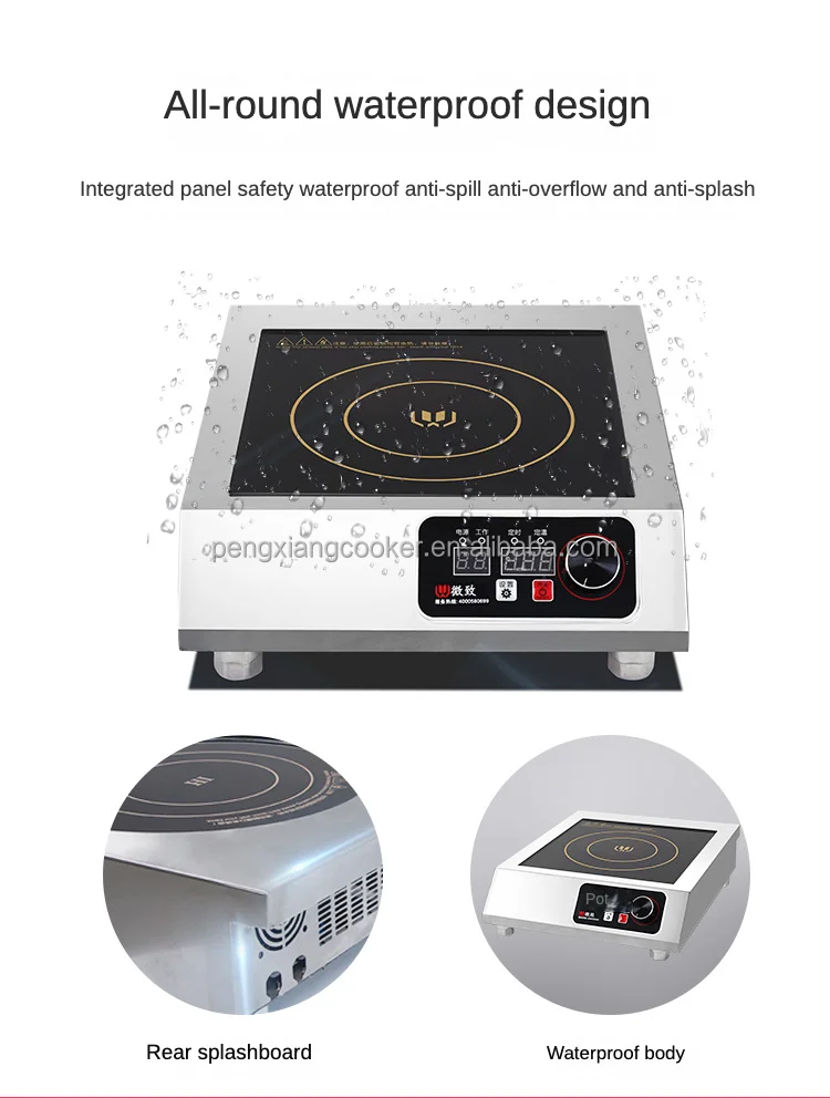 5000w Double Layer Pure Copper Coil Touch Commercial Induction Cooktop ...