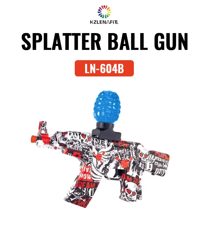 Electric Spllat Splatter Ball Gun With Srb Akm Blaster Gun