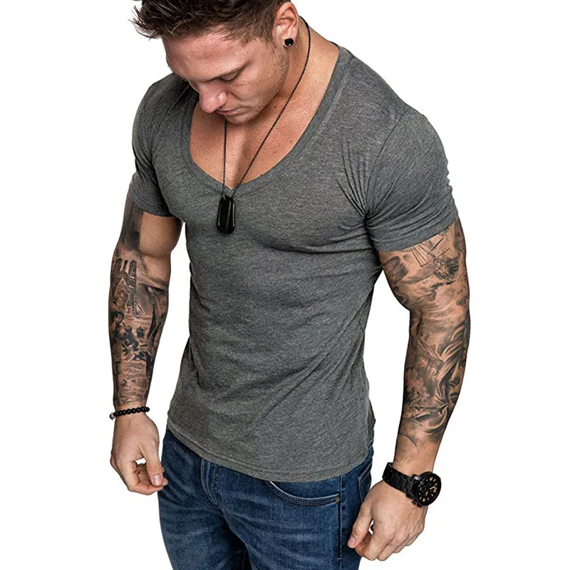 Dropped Shoulder Breathable Men's T-shirts Fitness Oversize Dropped ...