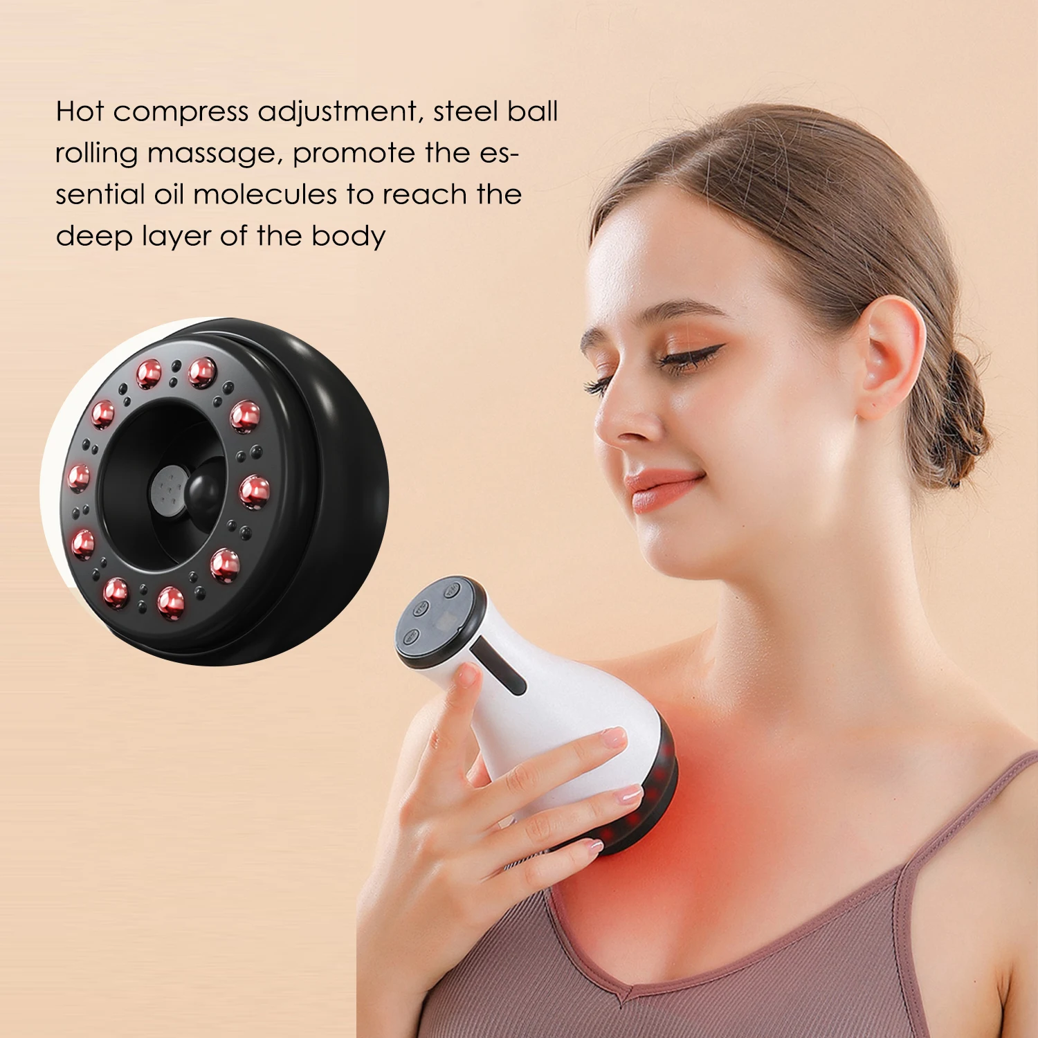 2023 Portable Electric Scraping Health Instrument Cupping Therapy Device Handheld Heat Negative Pressure Relax Gua Sha Massage