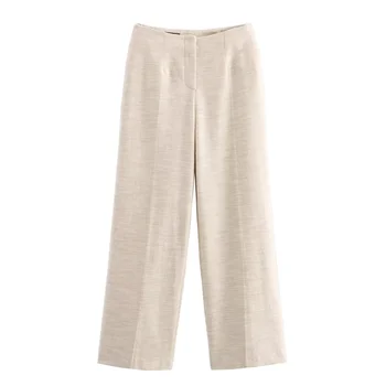 Women's Summer New Style Casual High Waist Wide Leg Trousers Solid Color for Commuting for Spring