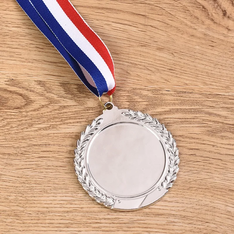 Заводская форма дешевые металлические медали цинковый сплав Посеребренная листовая медаль с индивидуальным логотипом