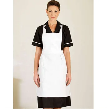Classical Black Dress And White Apron Design Hotel Housekeeping
