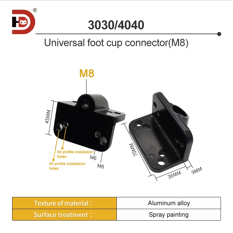 3040 Aluminum Profile Foot Cup Connection Plate Industrial Aluminum Profile Support Foot Connection Piece manufacture