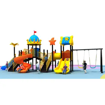 Easily Assembly Backyard Patio Children Outdoor Playground Equipment Baby Play Slide Set with Swing