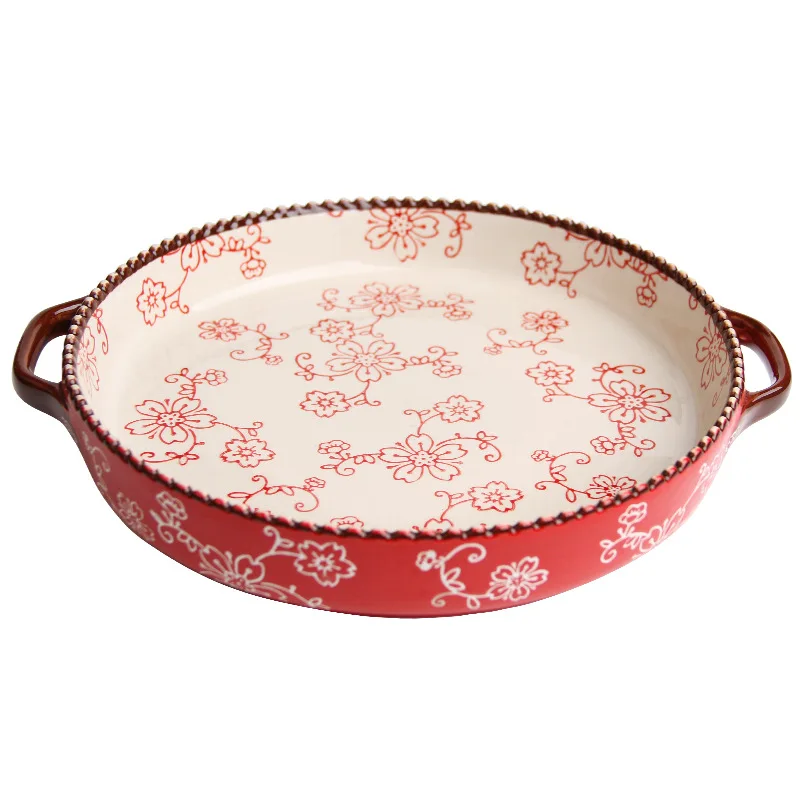 Bandeja Para Hornear Estilo Japonés,Bandeja De Cerámica Pintada A Mano Para  Horno Microondas,Pizza,Red Creativa,Vajilla Para Celebraciones,Hornear En  Casa - Buy Estilo Japonés Bandeja Para Hornear,Ronda Para Hornear,Bandeja  Para Hornear Con Mango Product