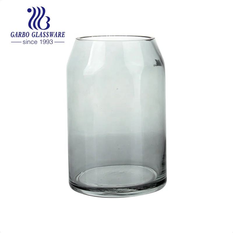 Simple Design Modern Glass Clear Flowers Vase with Spray Color Green Vases Light Green Decorative for Home Use Flower Glass Vase
