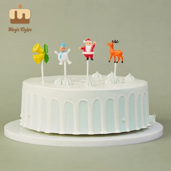 Cake Topper Christmas Toys Snowman Decor Figurine Polymer Clay for Party