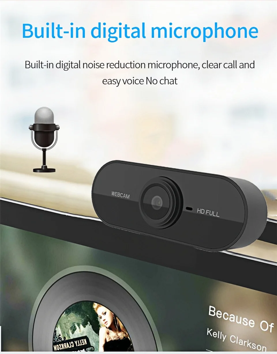 1080P Full HD Mini Webcam with Microphone,Laptop Desktop Computer USB Web Cam Camera Gamer Live Video Call Conference Streaming