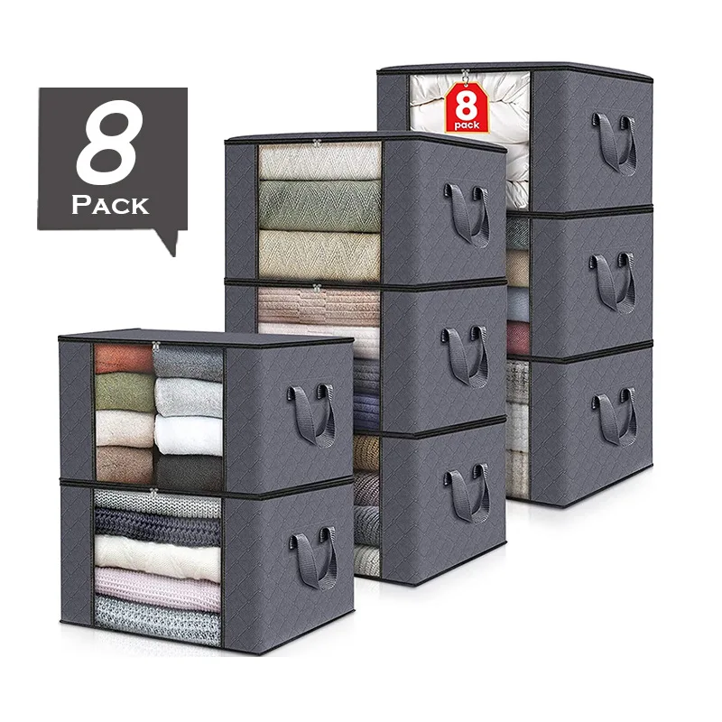 Hot Sale Foldable Closet Storage Bags 6 Grids Basket Box Wardrobe ...