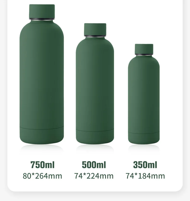 HOT 500/750/1000ml  Rubber soft touch Drinking Tumbler Double wall Insulated Stainless Steel 304 sports  Water Bottle