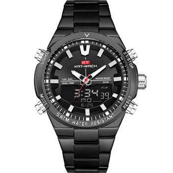 KAT-WACH Men Watches Fashion Brand Luxury Gift Sports Waterproof Stainless Steel Watch Multifunctional Chronograph Wrist Watch