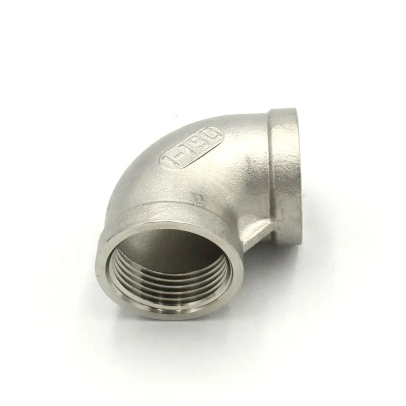 manufacture class 150 stainless steel pipe fitting NPT/BSPT thread 304/316 stainless steel elbow