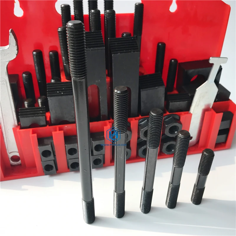 52 PCS 3/4" T-Slot 5/8"-11 Stud Thread Hold Down Clamping Kit Set