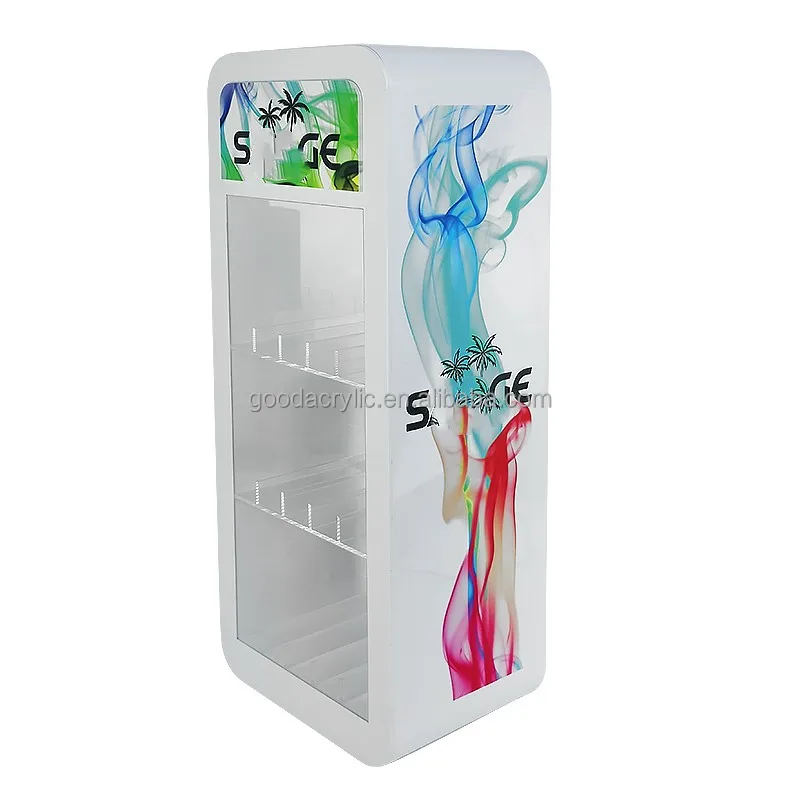 Acryl Smoke Shop Counter Cigarette Display Racks Led Tobacco Display Case Cigarette Lighter