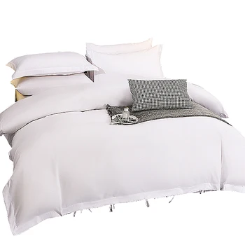 customized hotel bedding sets white cotton 200TC 300TC 400TC cotton hotel duvet cover set fitted sheet set for hotels