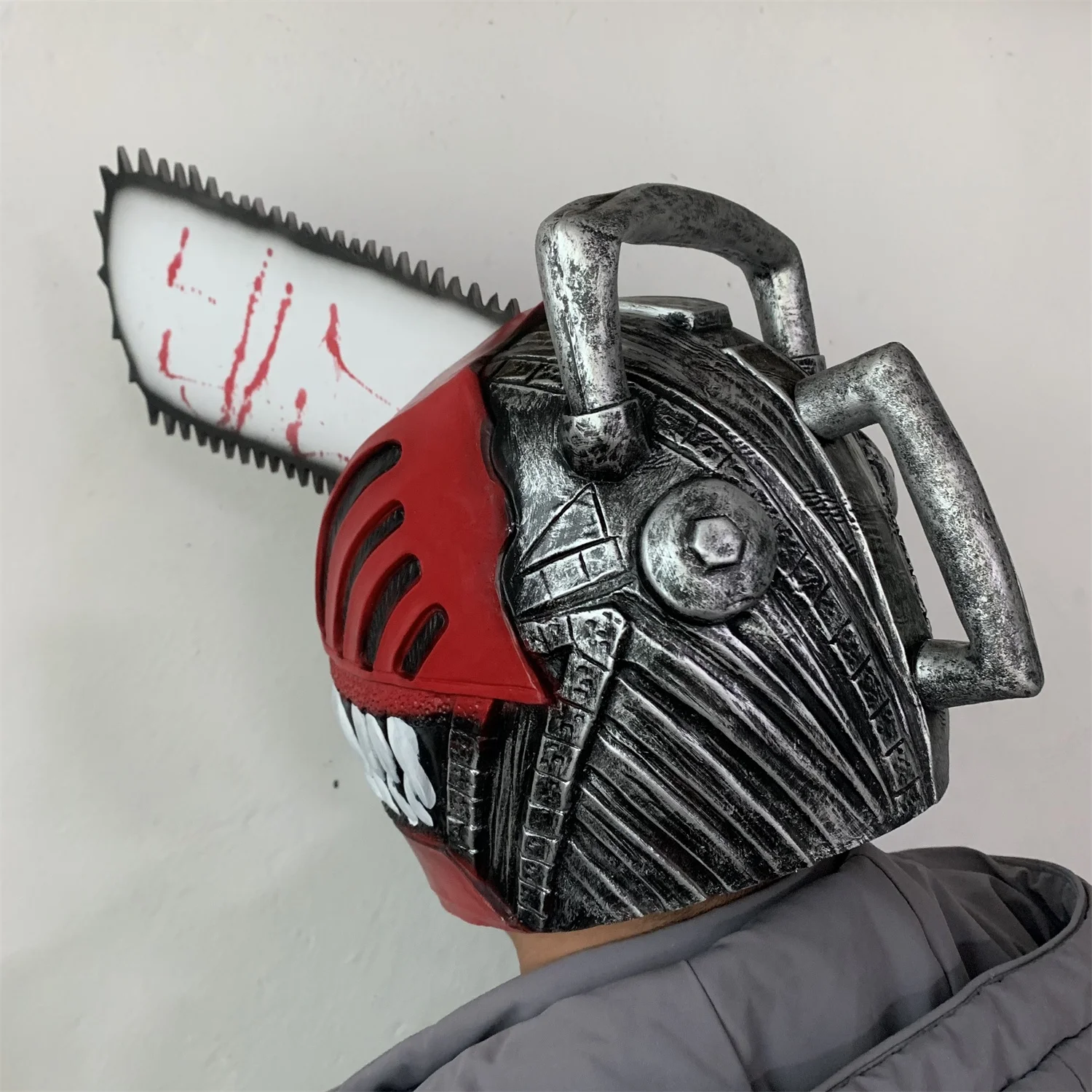 Anime Chainsaw Man Denji Pochita Cosplay Latex Mask Helmet Prop Halloween