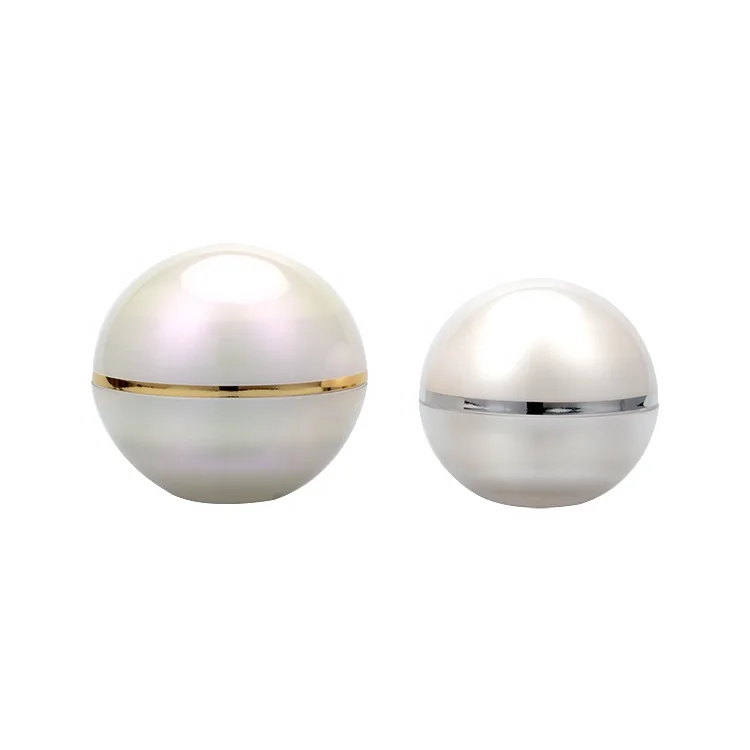 5ml 10ml 15ml 30ml 50ml 100ml Double Wall  Custom Sphere Container Plastic Ball Container White Black Gold Acrylic Cosmetic Jar