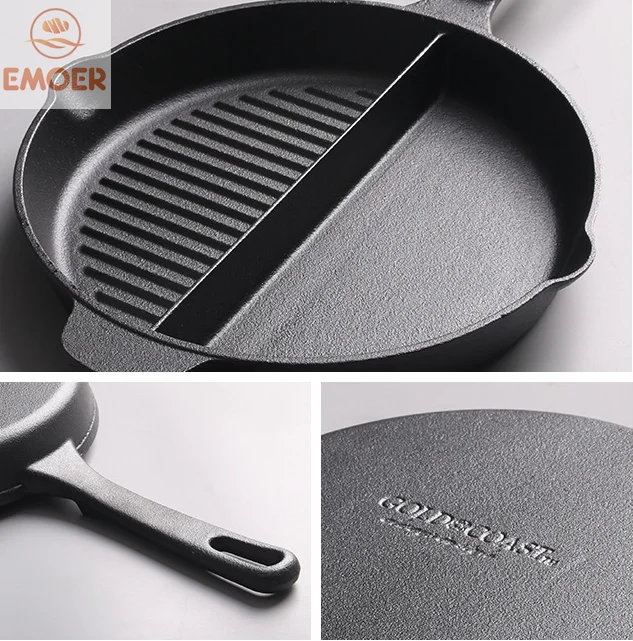 Hot Selling 2 in 1 Multifunctional Cast Iron Fry Pan