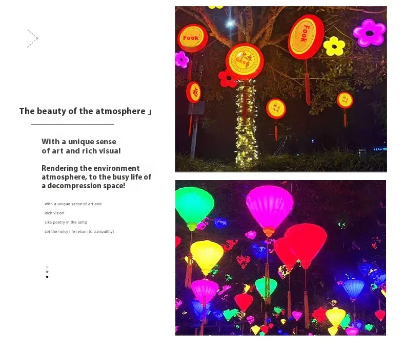 Chinese Knot Fu Character Pendant for Outdoor Festivals Hanging Tree Lights for Spring Festival Lighting Christmas Lighting