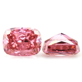 Crushed ice long cushion cut rhodolite color cz gems large cubic zirconia loose