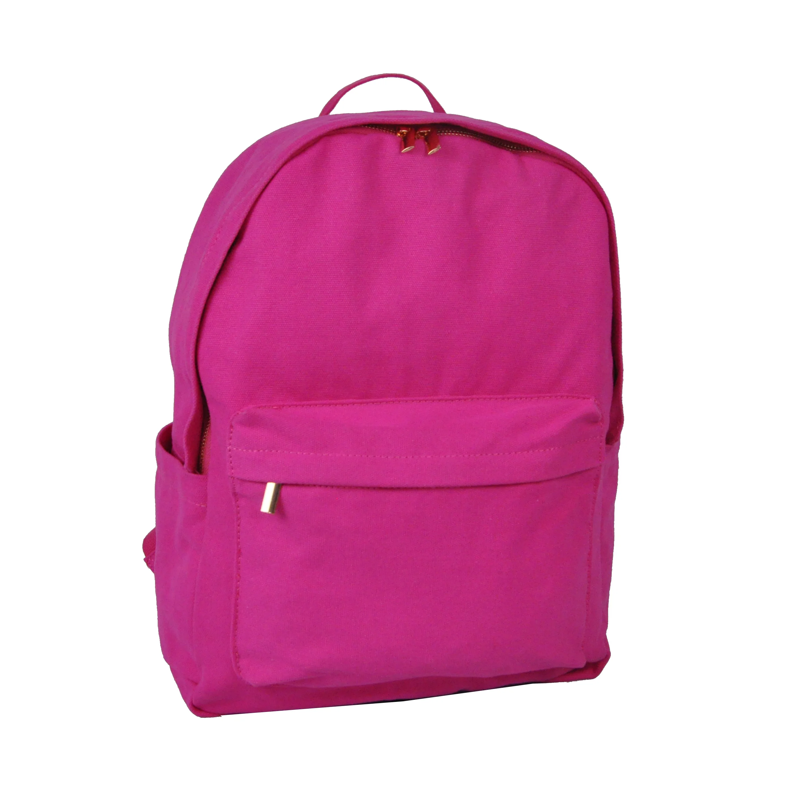 Hot Pink Custom Canvsas Backpack Book Bags For School Girls And Boys