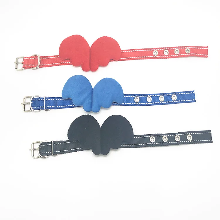 Good quality new design nylon dog collar with Angel wings Pet Leashes and Harness Set