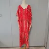 Abito lungo kaftano rosso taglie forti