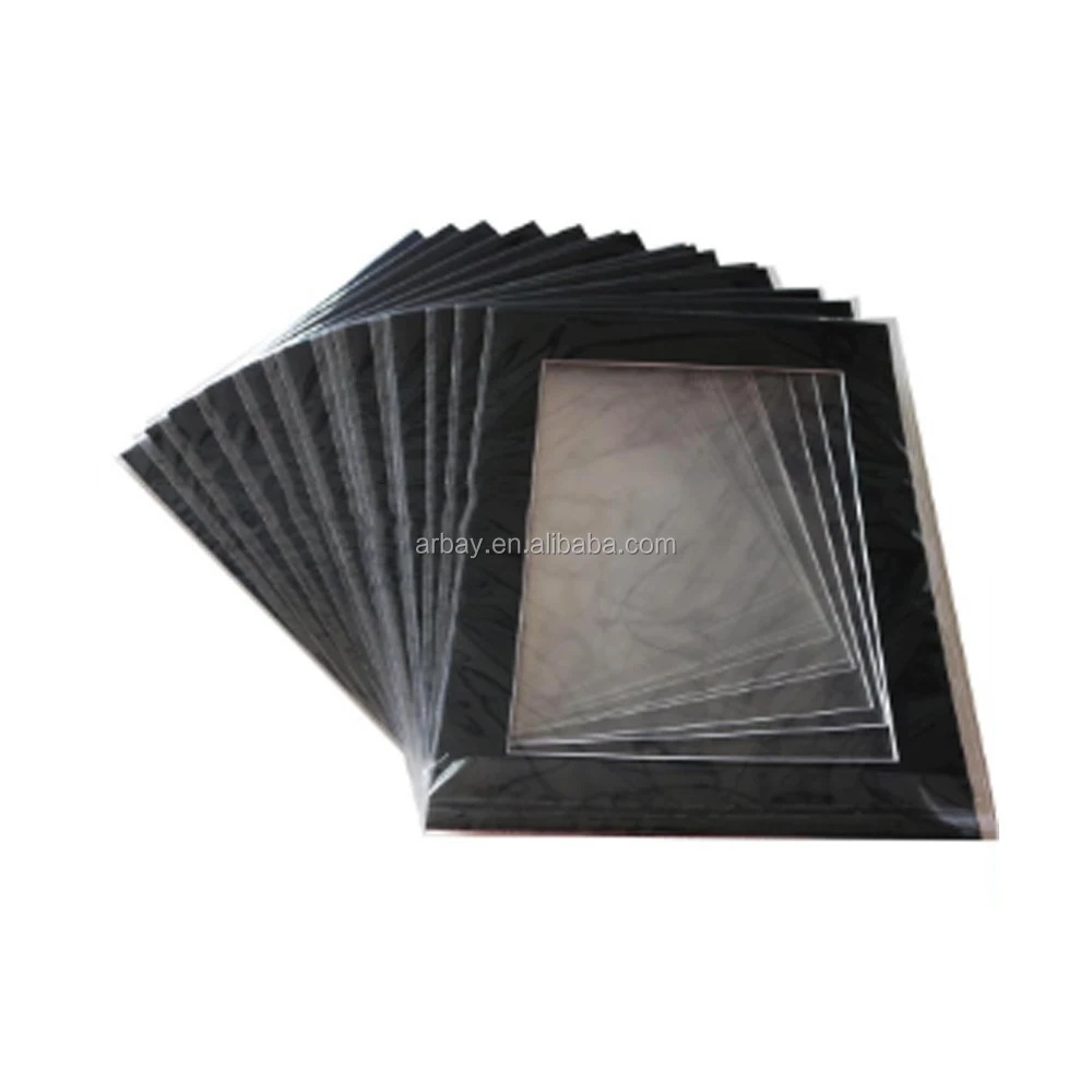 Wholesale 1.5mm thickness black  core matboard  white paper in frame