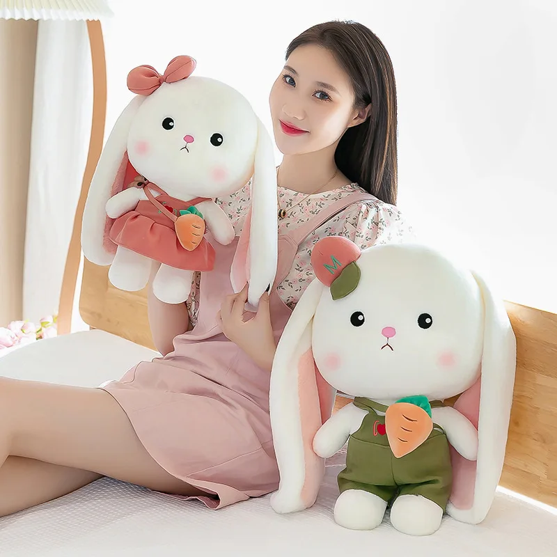 Colorful Vegetable Green Pink Couple Bunny Doll Bow Tie Long Eared ...