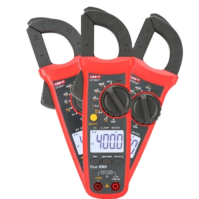 Uni-t UT202+ DC 600V Voltage 400A Current Meters Temperature Multimeter Capacitance Clamp Meter Digital 4000 Counts Current Test