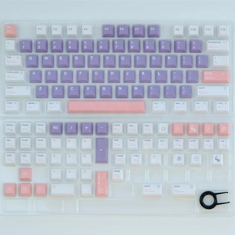 Cherry Profile Lilac Theme Keycap Sublimation PBT Keycaps 129 Keys for MX Switch Mechanical Keyboard 104/68/87/98