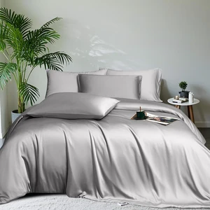 100% Organic Bamboo Duvet Cover Set California King Size Bedsheets and Pillowcase Eco-Friendly Bedding